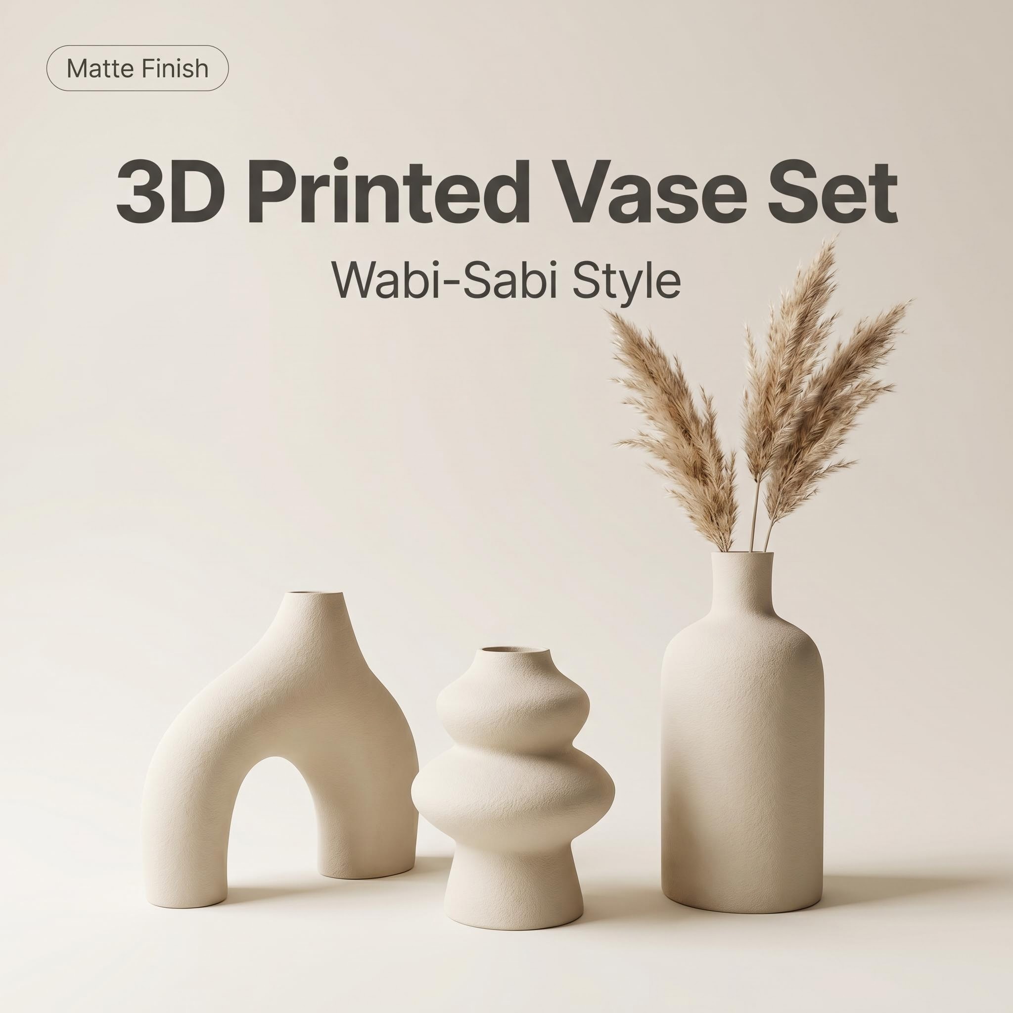Tablet Accessories Kit - 3 Parçalı Wabi-Sabi Düzensiz Dekoratif Vazo