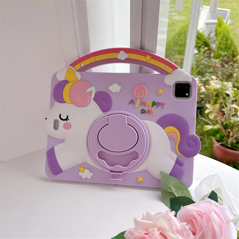 Getac Tablet Accessories - Karikatür Unicorn Çocuklar Standı Tablet Kılıfı