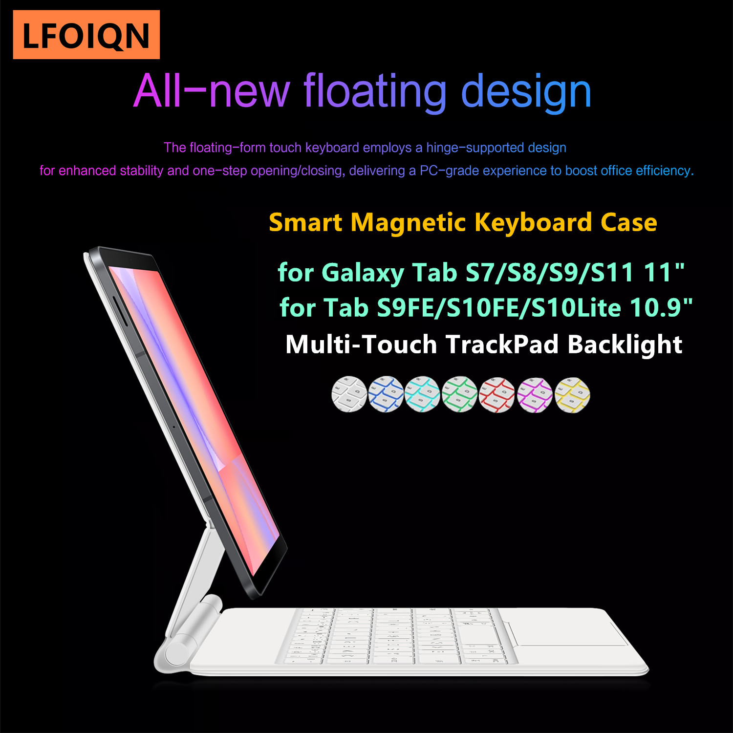 Tablet S9 Fe Accessories - LFOIQN Sihirli Klavye Samsung Galaxy Tab