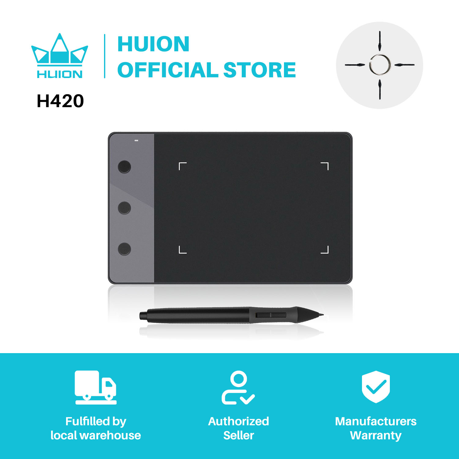 Graphic Tablet Accessories - Yeni HUION H420 grafik tabletler 4
