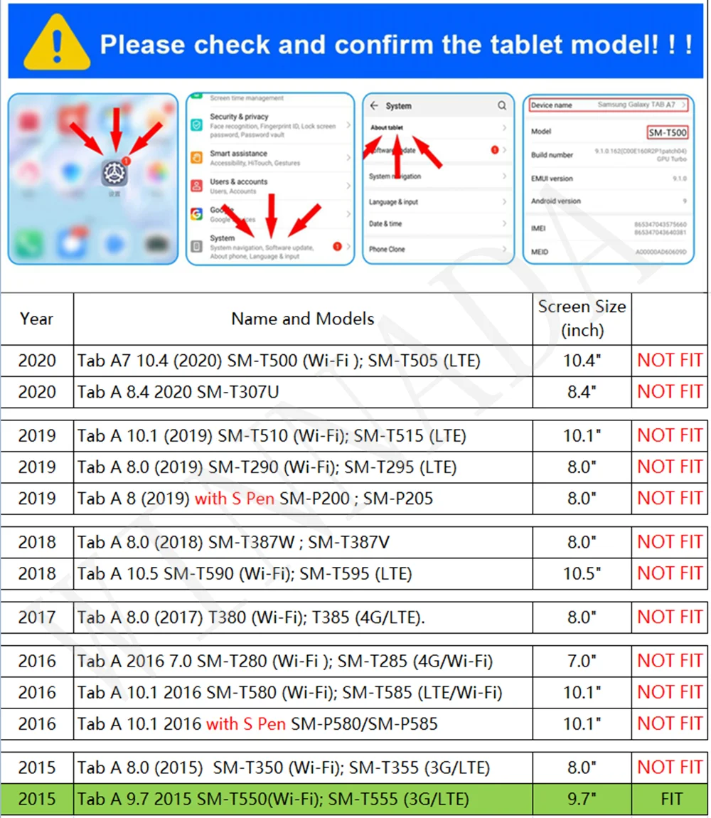 Samsung Galaxy Tab için A 9.7  - Galaxy Tablet Accessories incelemesi ve fiyatı